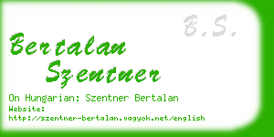 bertalan szentner business card